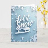 雪のスケートカード カード (黄色い花)