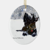 雪のスコッチテリア セラミックオーナメント (右)