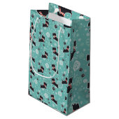 雪のスコットランド犬のクリスマスパターン スモールペーパーバッグ (裏面アングル)