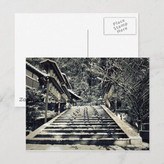 雪のステップ ポストカード (正面/裏面)