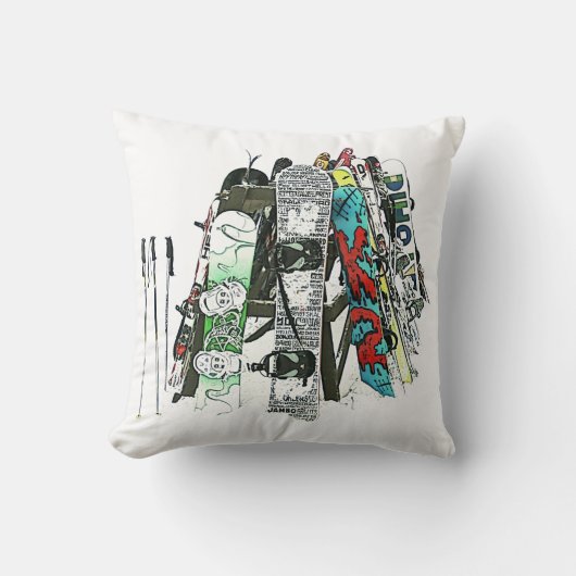 雪のスノーボード クッション (正面)