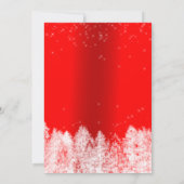 雪のスパークル 赤メタリック ウィンターコーポレートホリデー 招待状 (裏面)