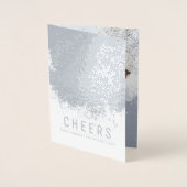 雪のスプラッシュクリスマスと休日の写真 箔カード (正面)