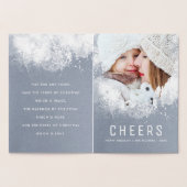 雪のスプラッシュクリスマスと休日の写真 箔カード (内部)