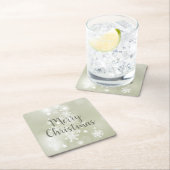 雪のセージエレガント抽象芸術水色 スクエアペーパーコースター (インサイチュ)