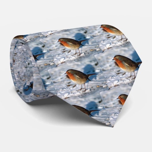 雪のタイのロビン ネクタイ (ロール)