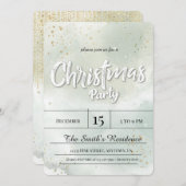 雪のダイヤモンド壁紙、黄金の装飾 招待状 (正面/裏面)