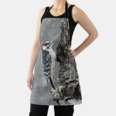 雪のダウンウッドペッカー – オリジナル写真 エプロン (インサイチュ)