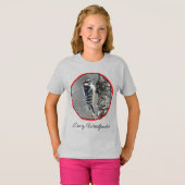 雪のダウンウッドペッカー – オリジナル写真 Tシャツ (正面フル)