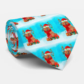 雪のチャウとクリスマスプレゼント ネクタイ (ロール)