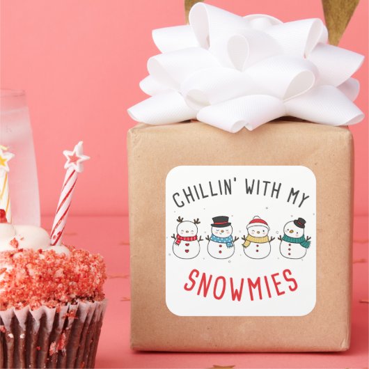 雪のチリ – クリスマおもしろいス間抜け スクエアシール (パーティー)