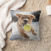 🐕雪のテニスボールがかわいいワン❄️ピー クッション (ブランケット)