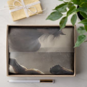 雪のデコパージュで暗い馬の群れ 薄葉紙 (ギフト)