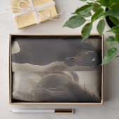 雪のデコパージュの強力な黒い石碑 薄葉紙 (ギフト)