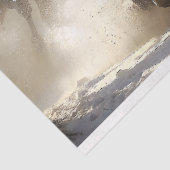 雪のデコパージュの強力な黒い石碑 薄葉紙 (詳細)