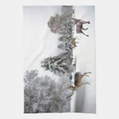 雪のトナカイ キッチンタオル (縦)