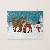 雪のトナカイ ジグソーパズル (横)