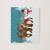 雪のトナカイ ジグソーパズル (縦)