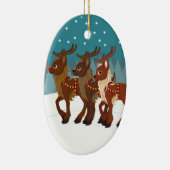 雪のトナカイ セラミックオーナメント (右)