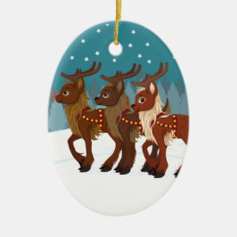 雪のトナカイ セラミックオーナメント