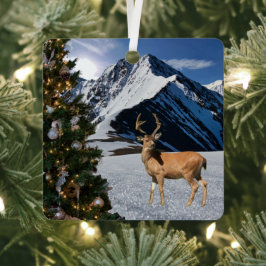 雪のトナカイ メタルオーナメント