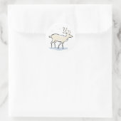 雪のトナカイ ラウンドシール (バッグ)