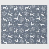 雪のトナカイ ラッピングペーパー (フラット)