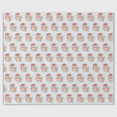 雪のトナカイ ラッピングペーパー (フラット)