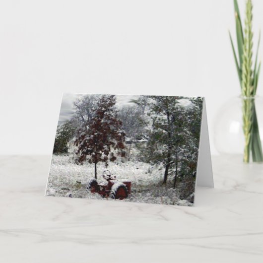 雪のトラクター カード (正面)