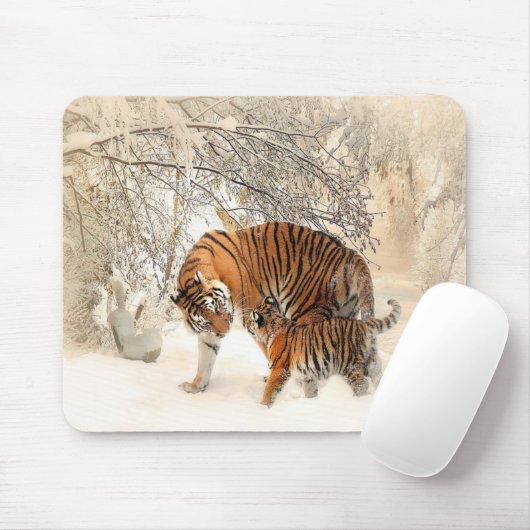 雪のトラ マウスパッド (マウス)
