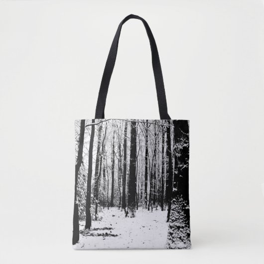 雪のトートバックの木 トートバッグ (正面)