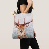 雪のトートバッグ絵画に詰め込む トートバッグ (クローズアップ)