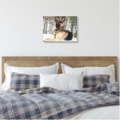 雪のドイツの羊飼い キャンバスプリント (インサイチュ (寝室))