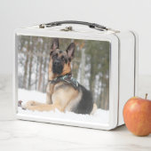 雪のドイツの羊飼い メタルランチボックス (インサイチュ)