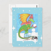 雪のドラゴンの郵便はがき ポストカード (正面/裏面)