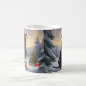 雪のドーベルマン クリスマス コーヒーマグカップ (中央)