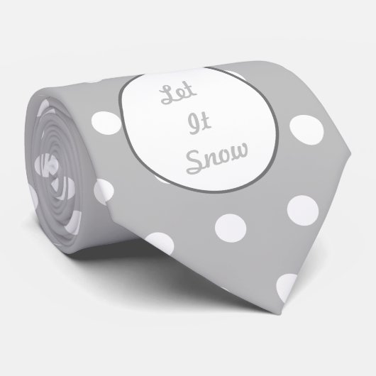 雪のネックタイ（グレーと白） ネクタイ (ロール)