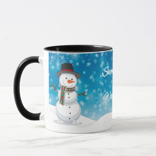 雪のハグと温かい飲み物 マグカップ (左)