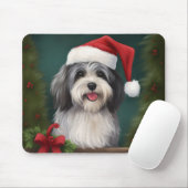 雪のハバニーズ犬 クリスマス マウスパッド (マウス)