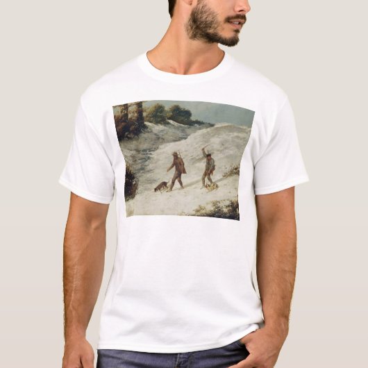 雪のハンターか密猟者 Tシャツ (正面)