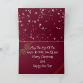 雪のバセットが飛び散る、かわいいクリスマスカード シーズンカード (内部)