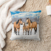 雪のバックスキン四分の馬 クッション (ブランケット)