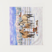 雪のバックスキン四分の馬 タペストリー (正面)