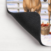 雪のバックスキン四分の馬 マウスパッド (コーナー)