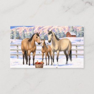 雪のバックスキン四分の馬 名刺