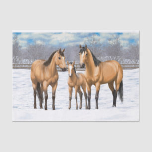 雪のバックスキン四分の馬 薄葉紙