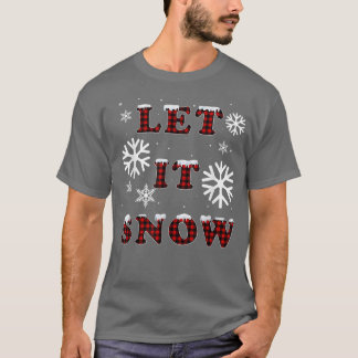 雪のバッファローは赤いスノーフレークメリーChri Tシャツ