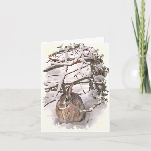 雪のバニーは感謝していしています サンキューカード (正面)