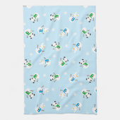 雪のバニー及び雪のパンダ キッチンタオル (縦)