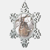 雪のバニー スノーフレークピューターオーナメント (右)